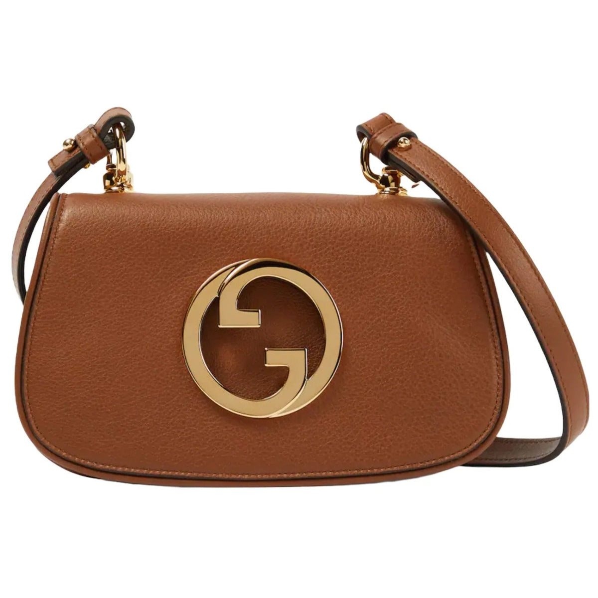 Gucci Blondie Mini Leather Shoulder Bag - Brown in Brown - detail view 6 showing the bag's shape, finish and visible design details.