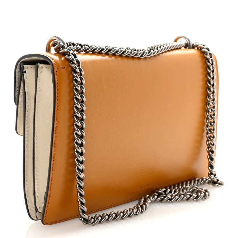 Gucci Azalea Small Dionysus Shoulder Bag - Orange in Orange - side view showing the bag's shape, finish and visible design details.