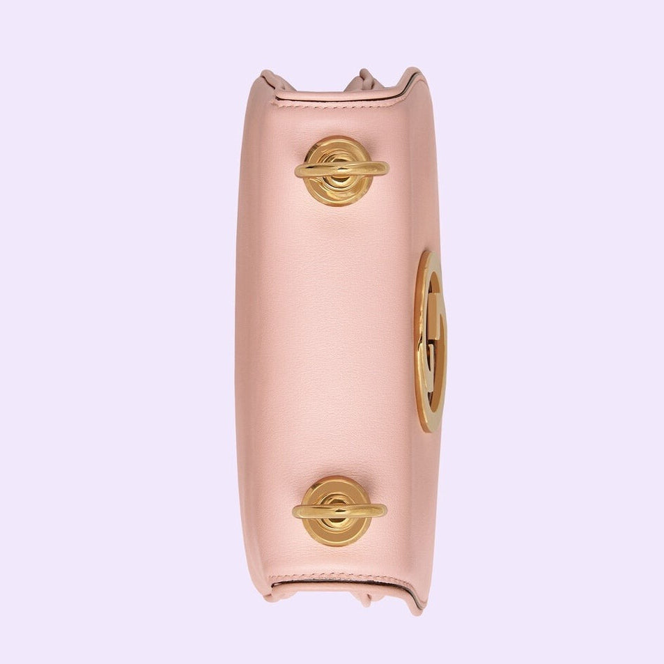 Gucci Blondie Mini Leather Crossbody Shoulder Bag - Pink in Pink - detail view 12 showing the bag's shape, finish and visible design details.