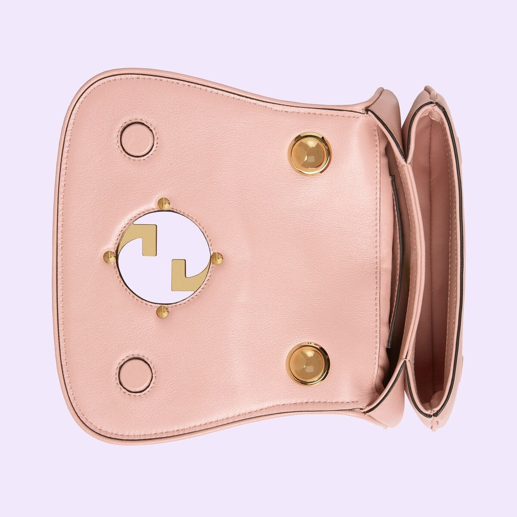 Gucci Blondie Mini Leather Crossbody Shoulder Bag - Pink in Pink - detail view 10 showing the bag's shape, finish and visible design details.