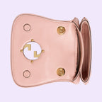Gucci Blondie Mini Leather Crossbody Shoulder Bag - Pink in Pink - detail view 10 showing the bag's shape, finish and visible design details.