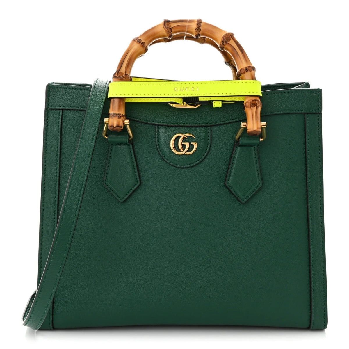 Gucci Diana Small Tote Bag - Green in Green - front view showing the bag's shape, finish and visible design details.