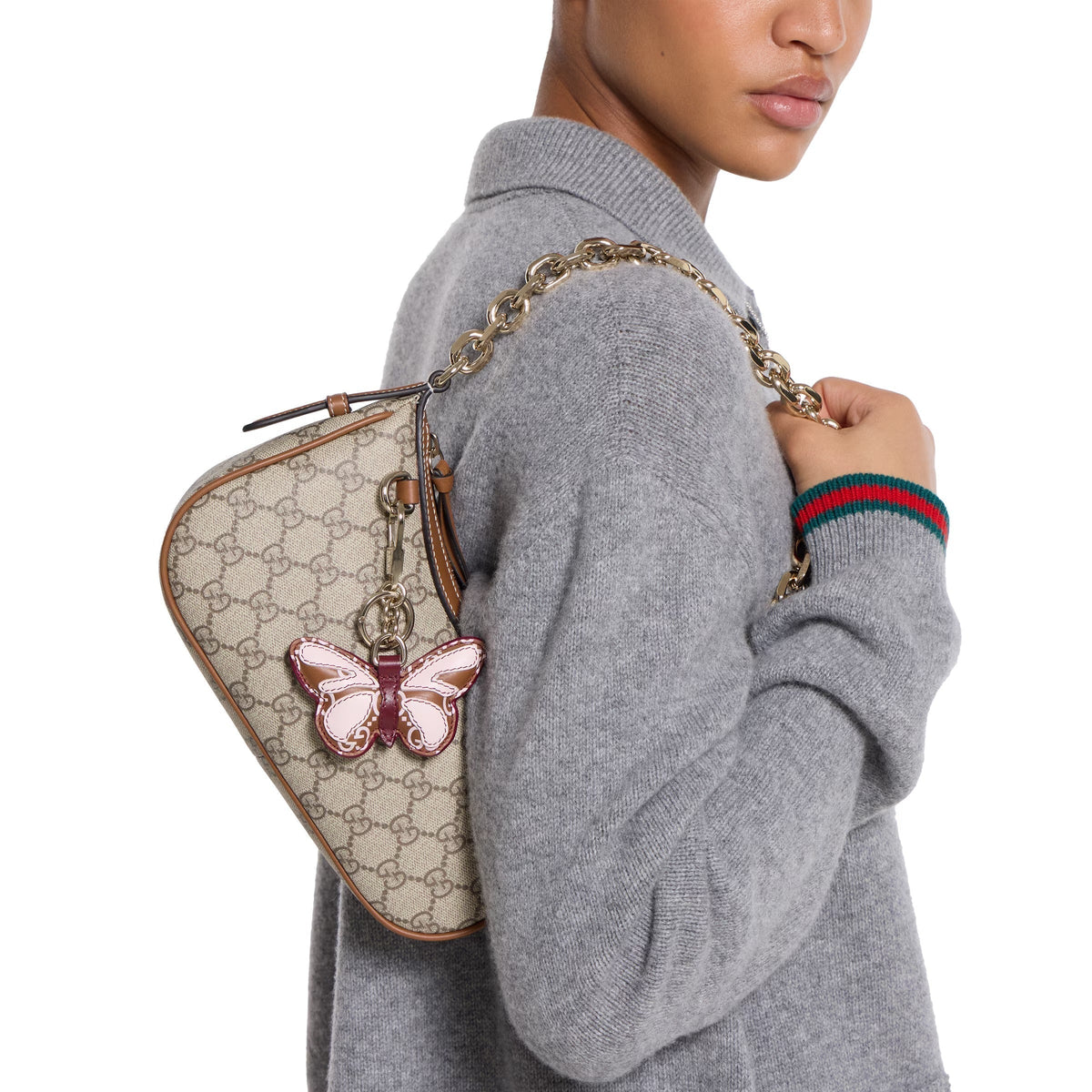Gucci GG Emblem Shoulder Bag – Beige/Brown