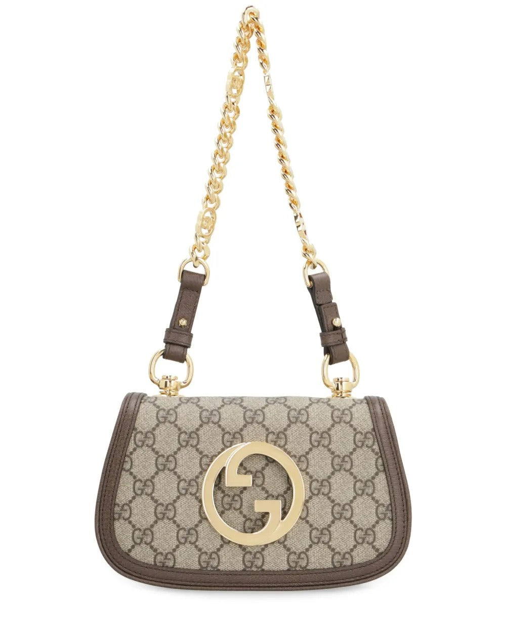 Gucci Blondie Mini GG Supreme Canvas Shoulder Bag - Beige in Beige - detail view 6 showing the bag's shape, finish and visible design details.