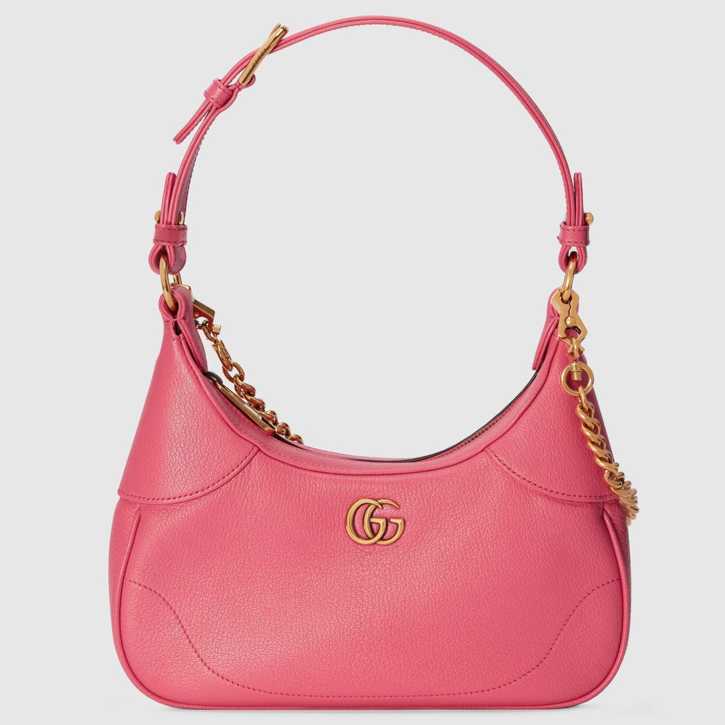 Gucci Aphrodite Small Shoulder Bag - Pink in Pink - detail view 13 showing the bag's shape, finish and visible design details.