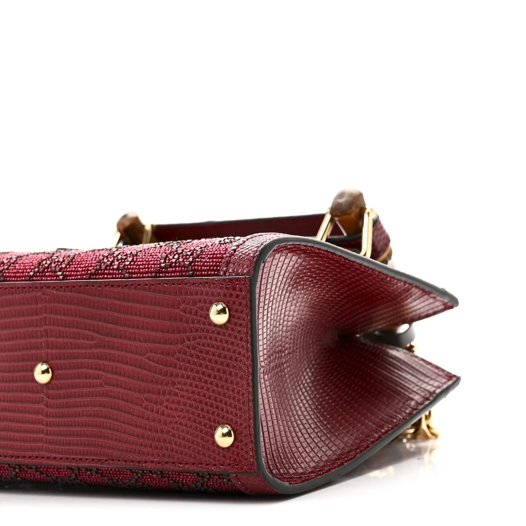 Gucci Diana Mini Tote Bag - Red in Red - rear view showing the bag's shape, finish and visible design details.