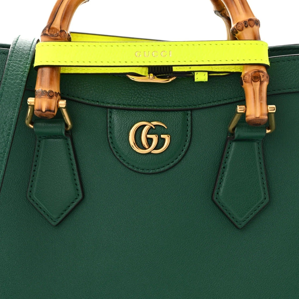 Gucci Diana Small Tote Bag - Green in Green - rear view showing the bag's shape, finish and visible design details.