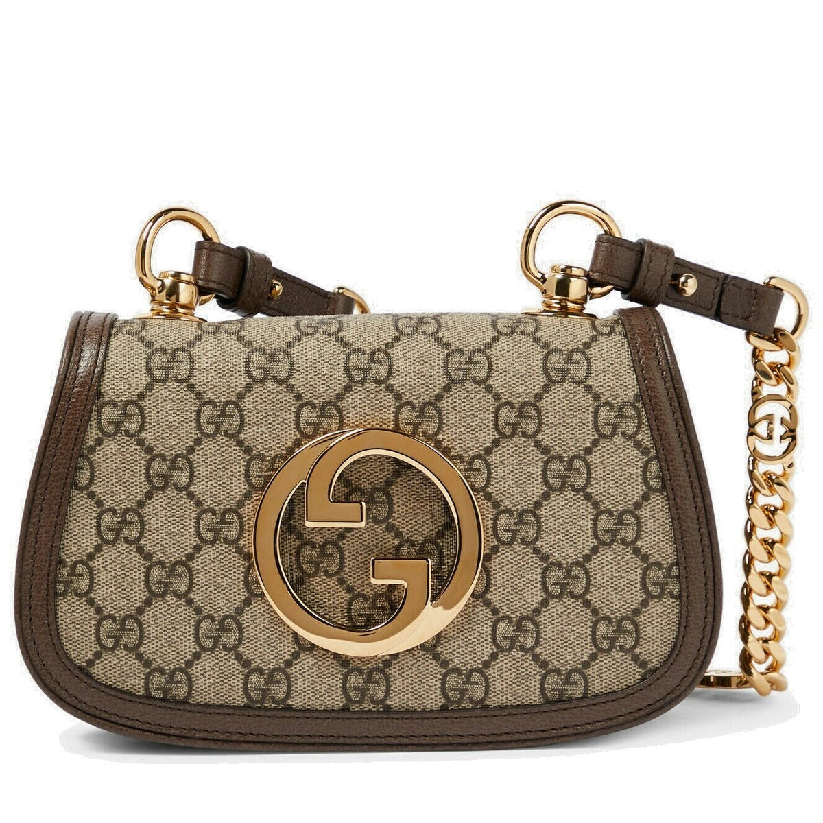 Gucci Blondie Mini GG Supreme Canvas Shoulder Bag - Beige in Beige - detail view 17 showing the bag's shape, finish and visible design details.