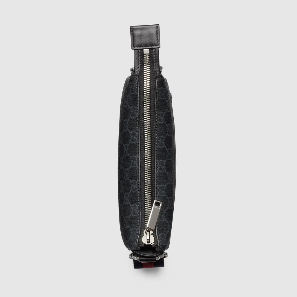Gucci GG Black Small Messenger Bag - Black in Black - detail view 6 showing the bag's shape, material finish and visible design details.