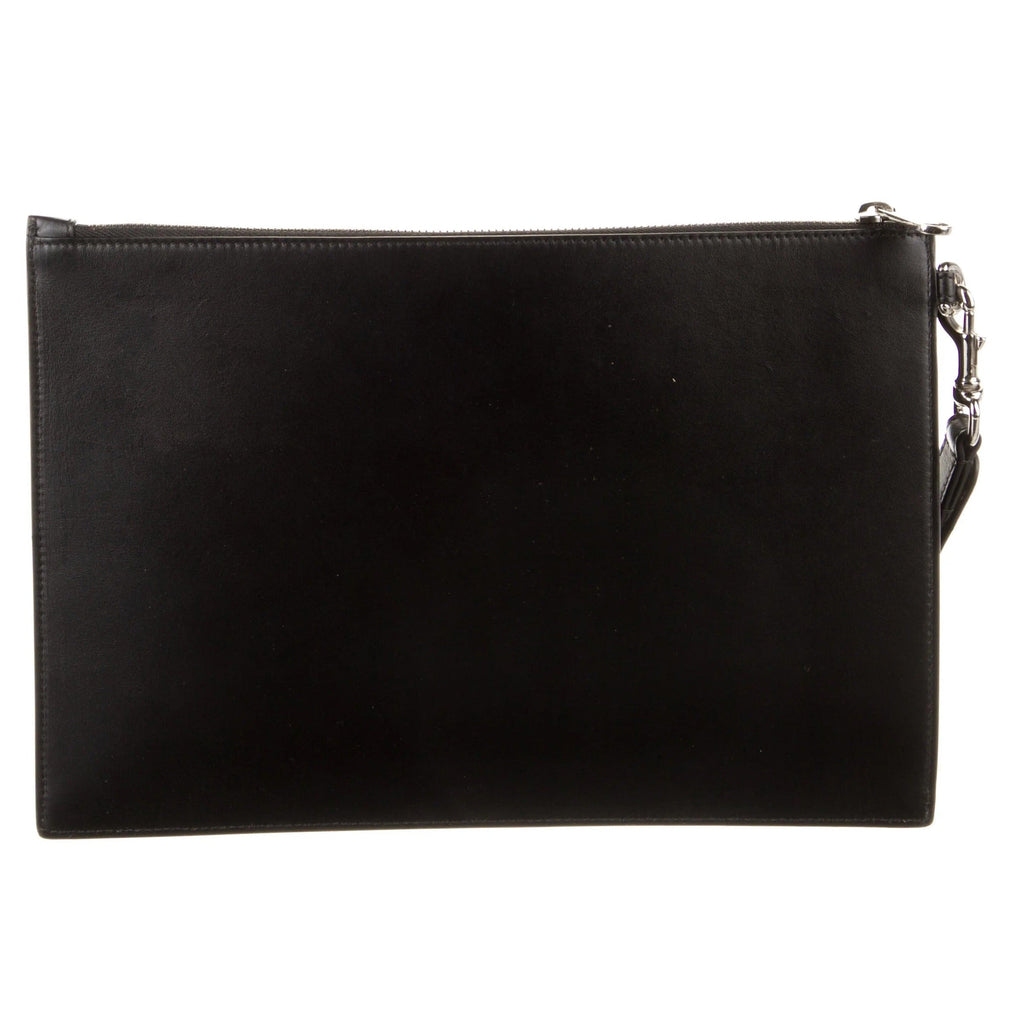 Gucci Blade Embroidered Leather Clutch Pouch - Black in Black - detail view 4 showing the bag's shape, finish and visible design details.