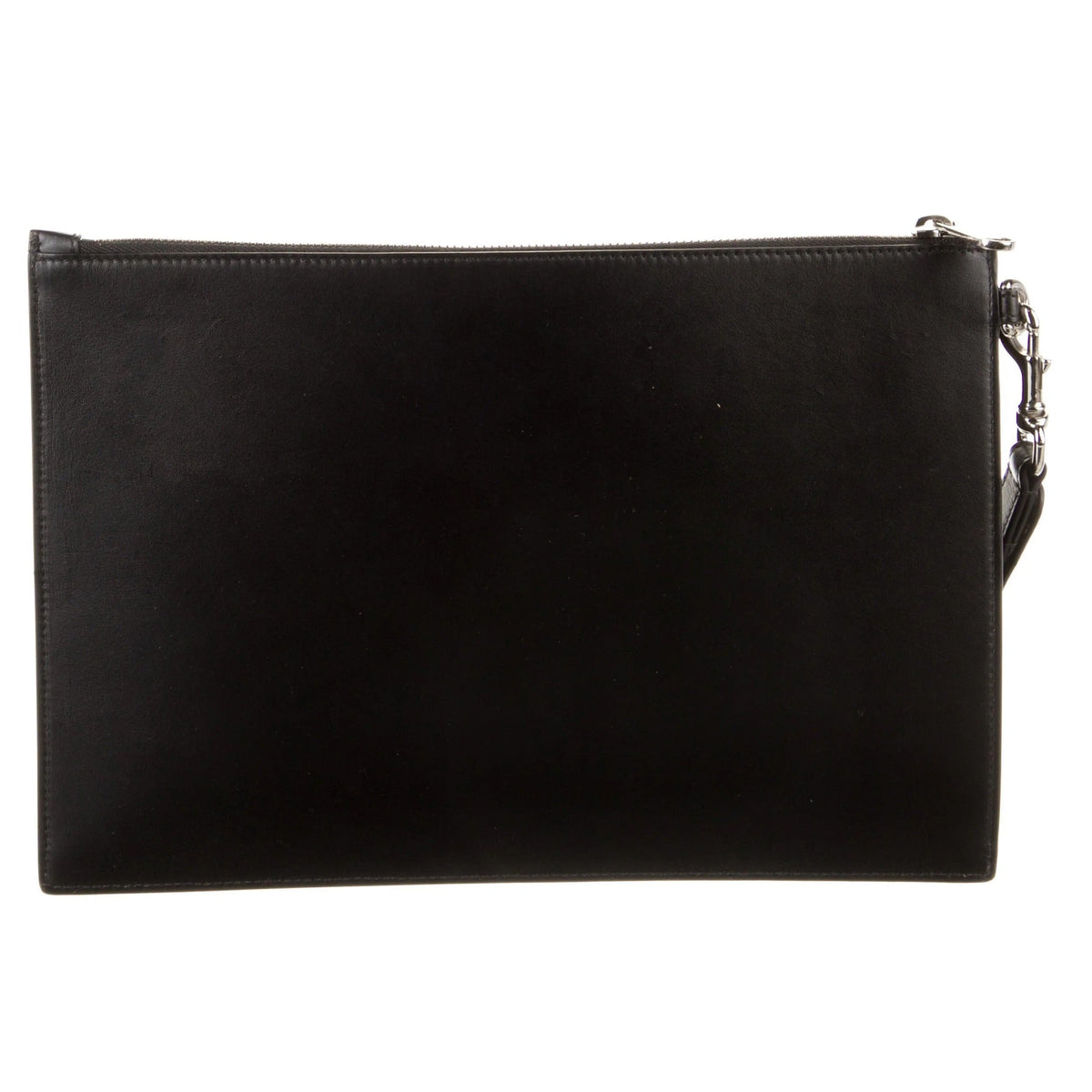 Gucci Blade Embroidered Leather Clutch Pouch - Black in Black - detail view 4 showing the bag's shape, finish and visible design details.