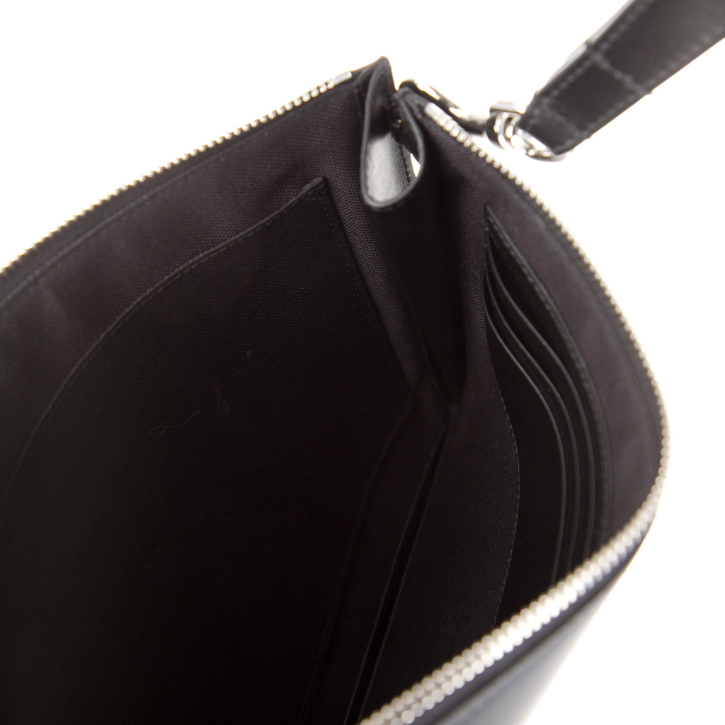 Gucci Blade Embroidered Leather Clutch Pouch - Black in Black - detail view 6 showing the bag's shape, finish and visible design details.