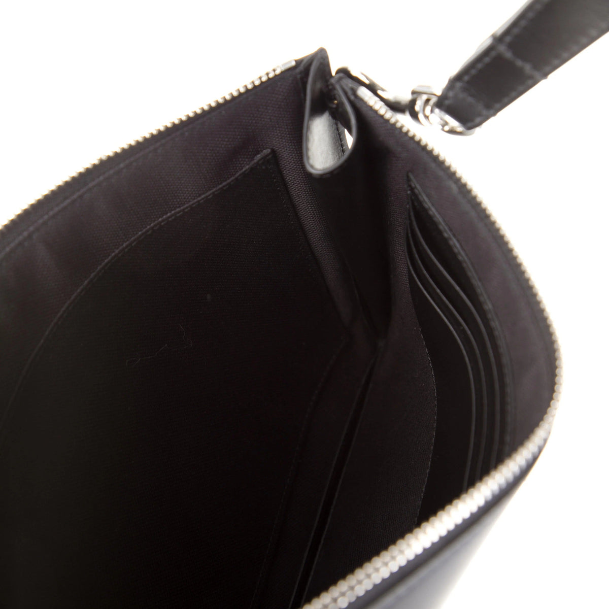 Gucci Blade Embroidered Leather Clutch Pouch - Black in Black - detail view 6 showing the bag's shape, finish and visible design details.