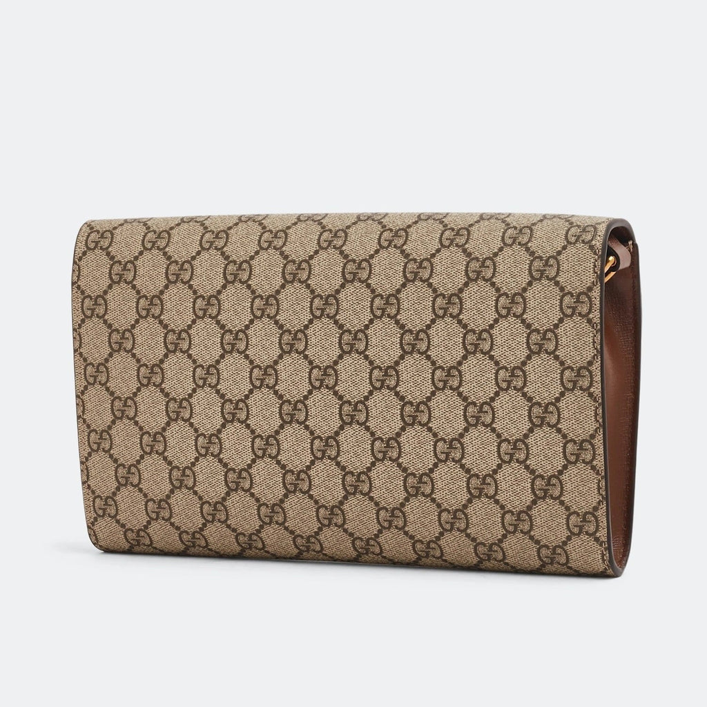 Gucci Horsebit 1955 GG Supreme Canvas Small Shoulder Bag – Beige
