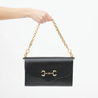 Gucci Horsebit 1955 Chain Crossbody Shoulder Bag – Black