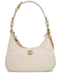 Gucci Aphrodite Small Leather Shoulder Bag - White in White - front view showing the bag's shape, finish and visible design details.