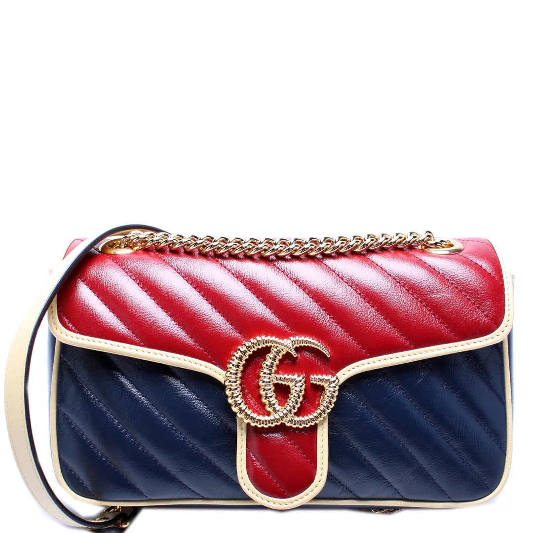 Gucci GG Marmont Medium Leather Bag – Blue
