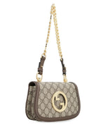 Gucci Blondie Mini GG Supreme Canvas Shoulder Bag - Beige in Beige - detail view 7 showing the bag's shape, finish and visible design details.