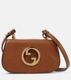Gucci Blondie Mini Leather Shoulder Bag - Brown in Brown - detail view 5 showing the bag's shape, finish and visible design details.
