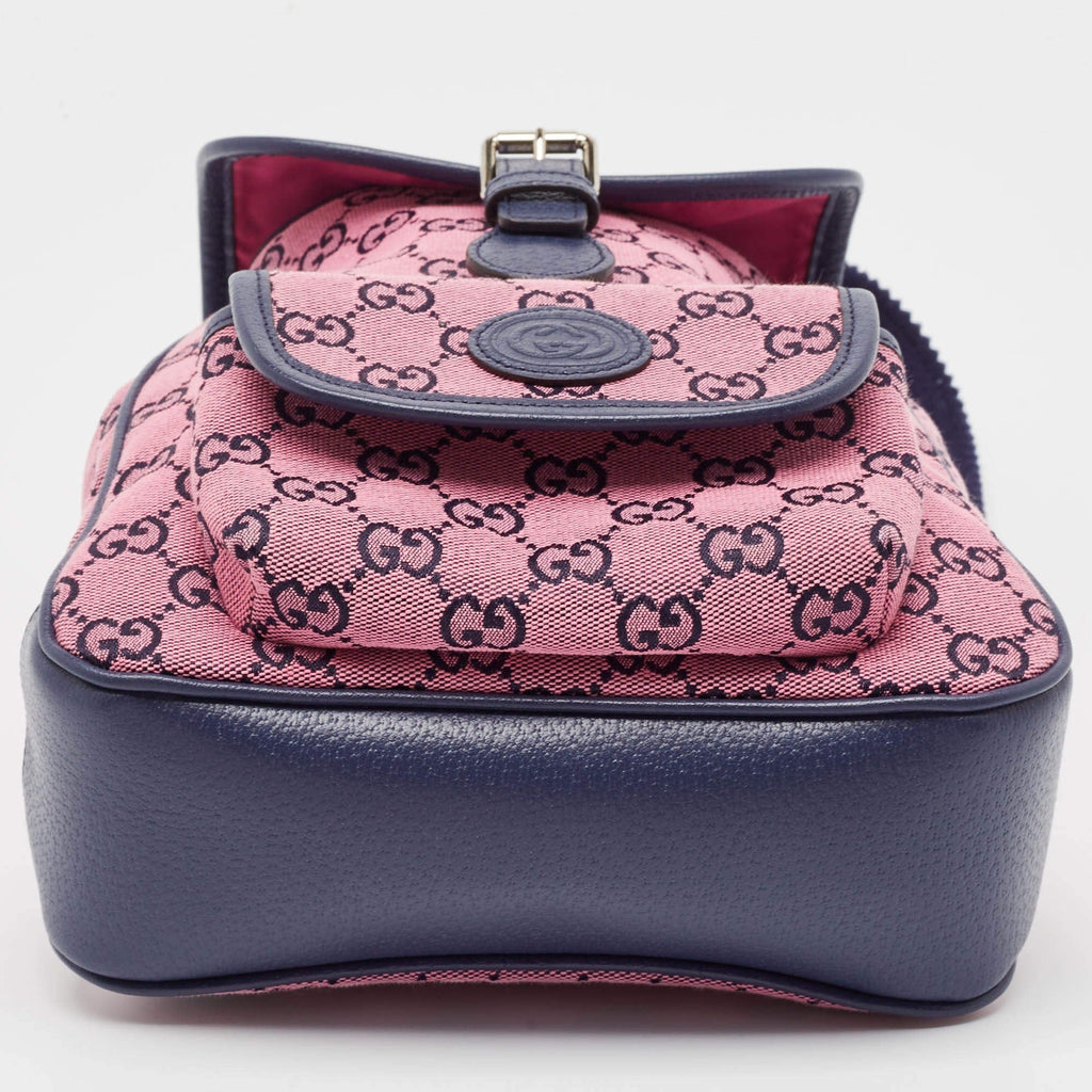 Gucci GG Canvas Backpack - Pink in Pink - detail view 6 showing the bag's shape, material finish and visible design details.