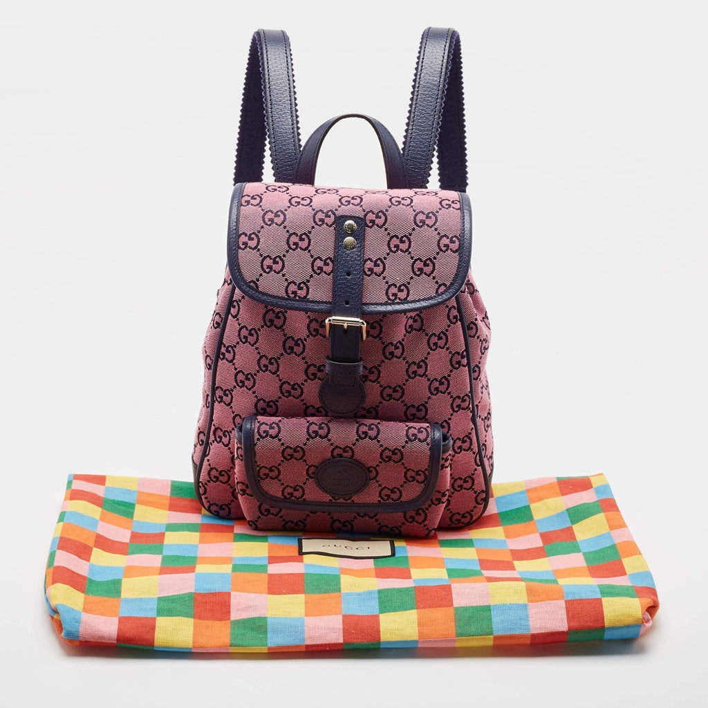 Gucci GG Canvas Backpack - Pink in Pink - detail view 11 showing the bag's shape, material finish and visible design details.