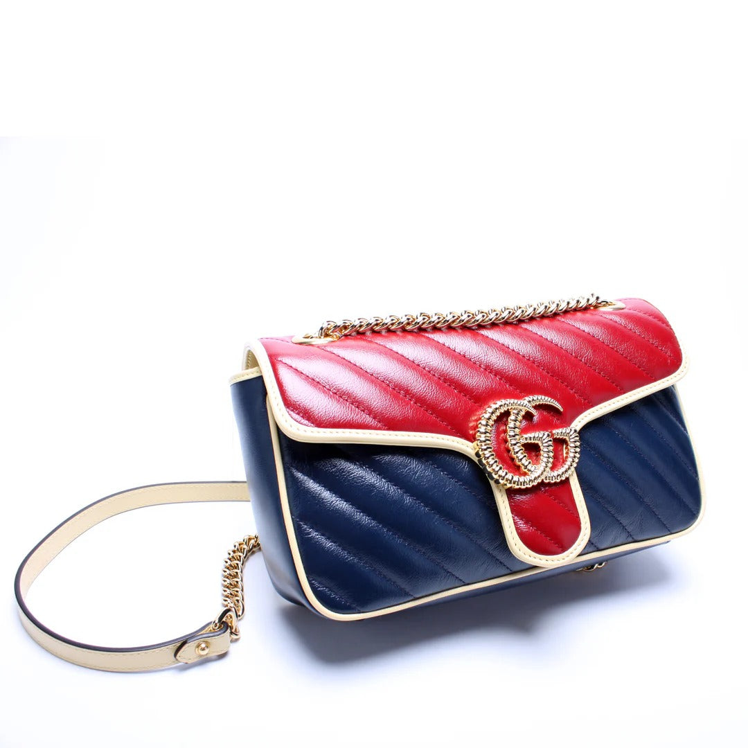 Gucci GG Marmont Medium Leather Bag – Blue