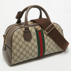 Gucci GG Canvas Ophidia Medium Bowling Bag – Beige