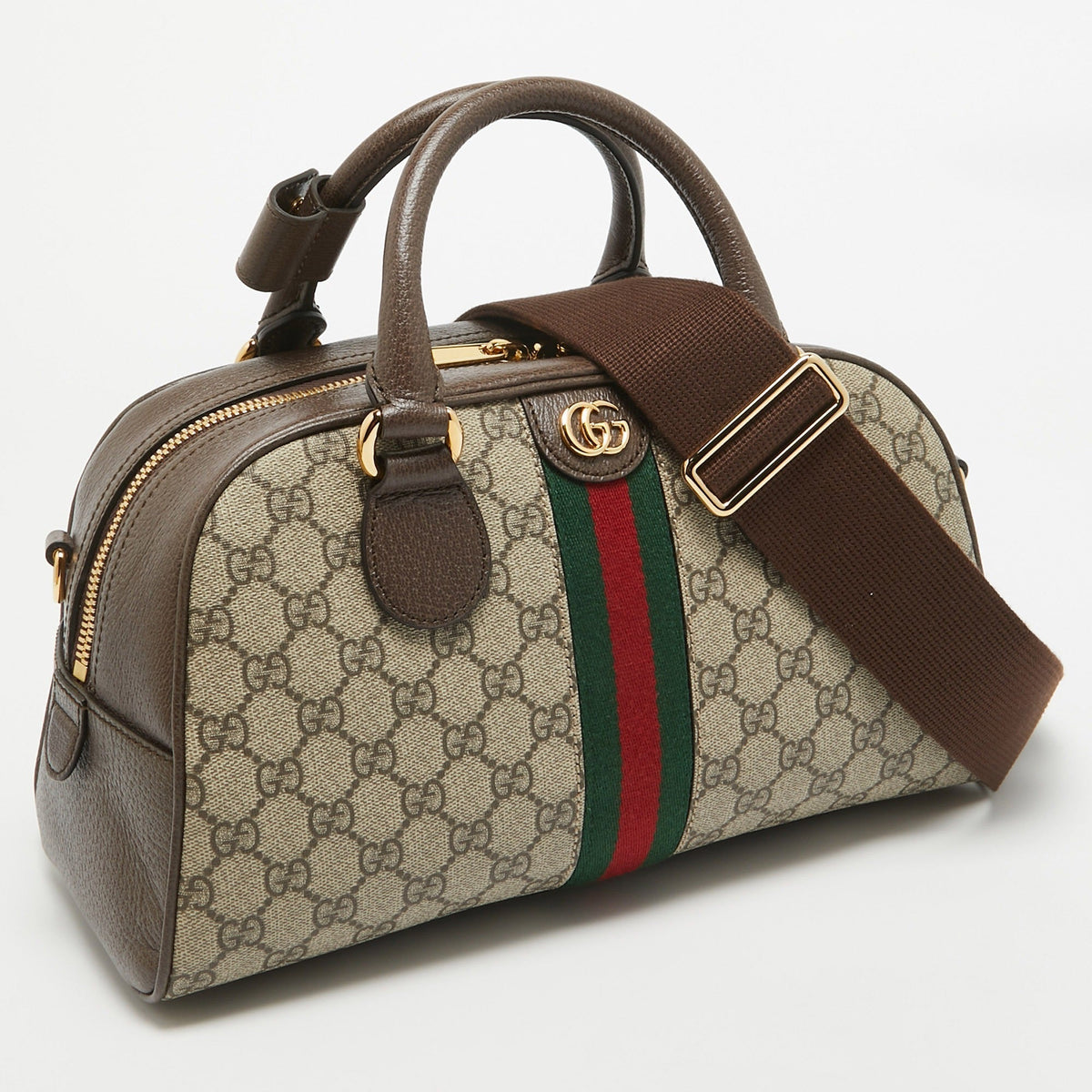 Gucci GG Canvas Ophidia Medium Bowling Bag – Beige