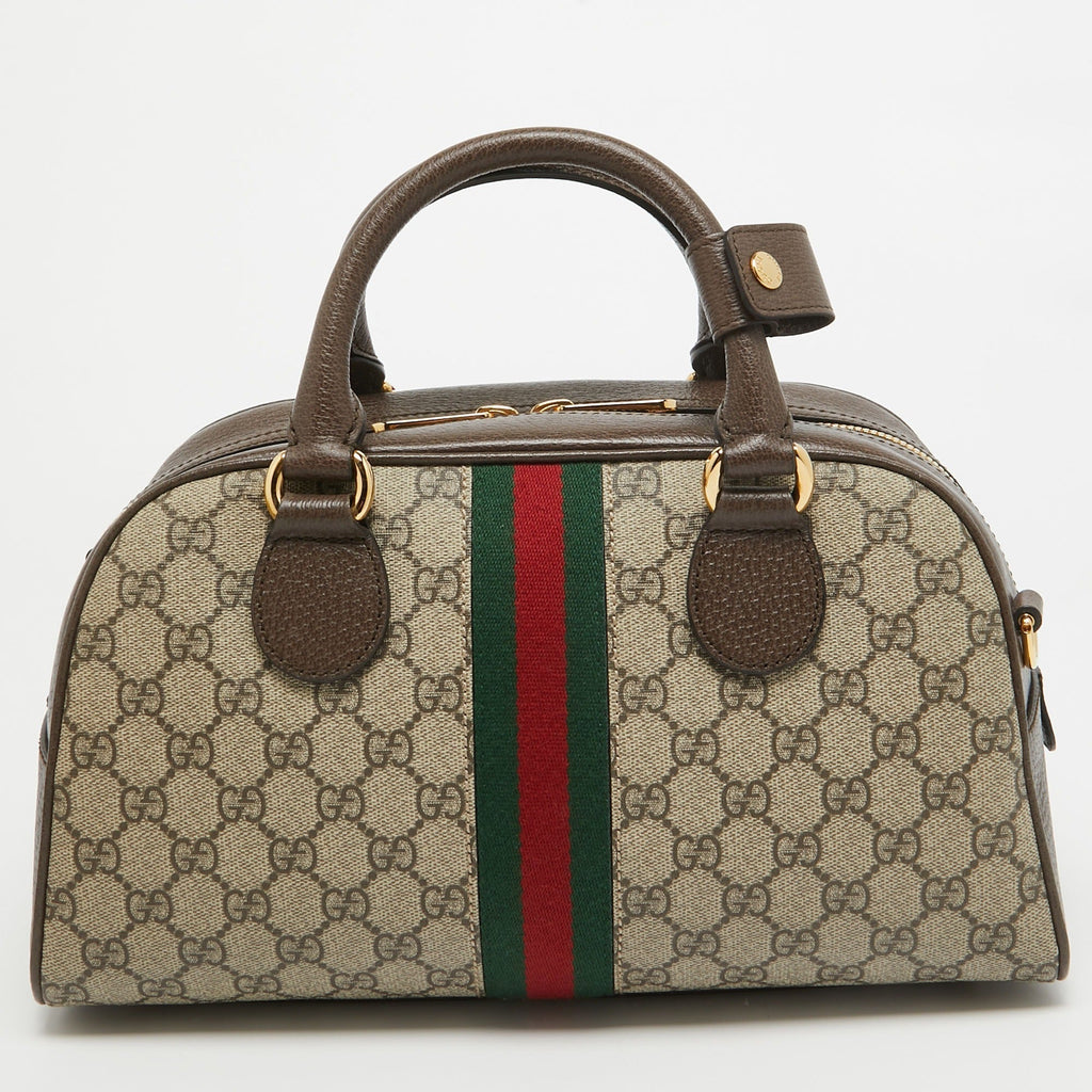 Gucci GG Canvas Ophidia Medium Bowling Bag – Beige
