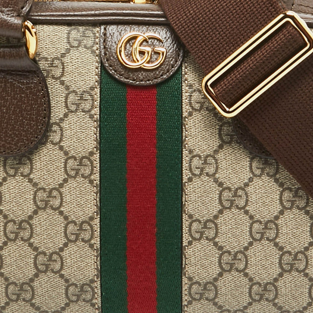 Gucci GG Canvas Ophidia Medium Bowling Bag – Beige