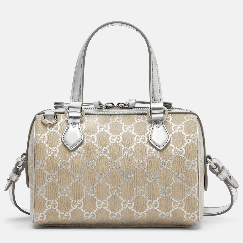 Gucci GG Emblem Small Top Handle Bag – Beige