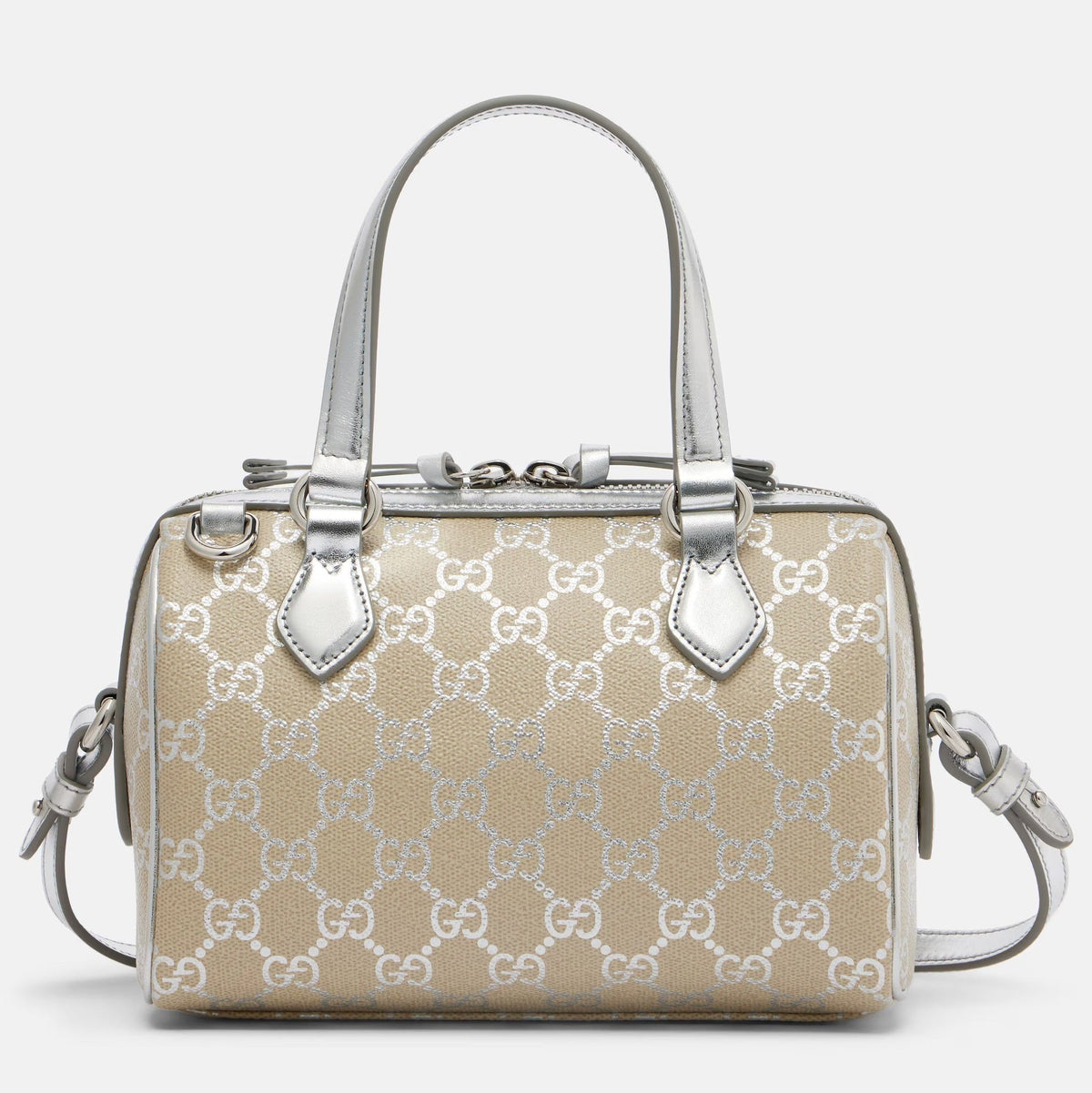 Gucci GG Emblem Small Top Handle Bag – Beige