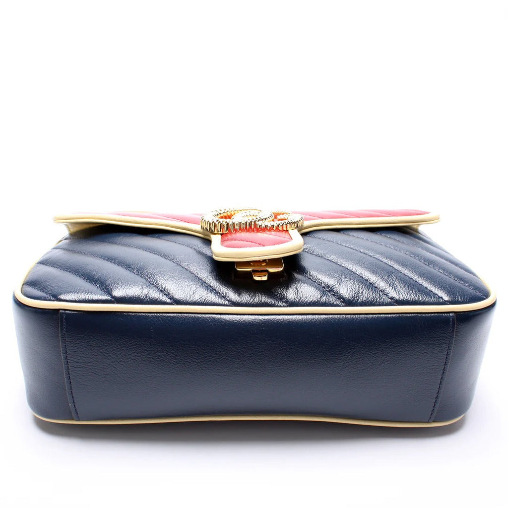 Gucci GG Marmont Medium Leather Bag – Blue