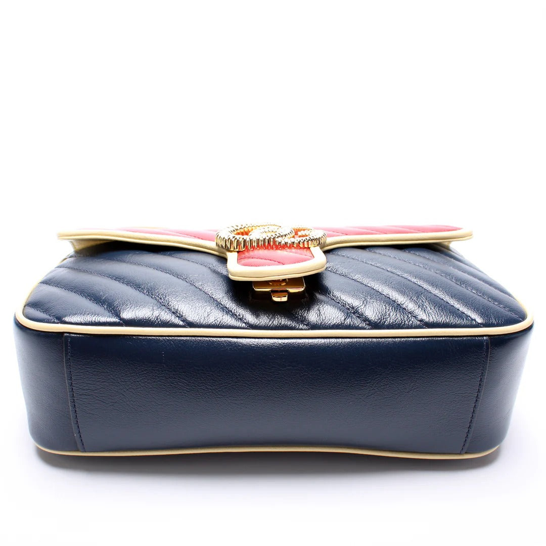Gucci GG Marmont Medium Leather Bag – Blue