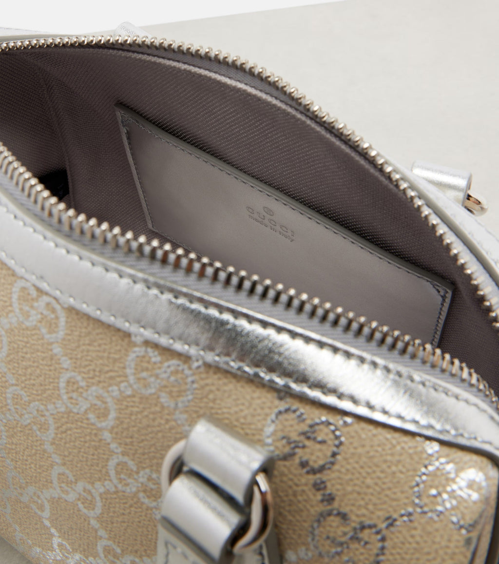 Gucci GG Emblem Small Top Handle Bag – Beige