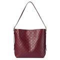 Gucci GG Calfskin Emblem Medium Shoulder Bag - Pink in Pink - front view showing the bag's shape, material finish and visible design details.