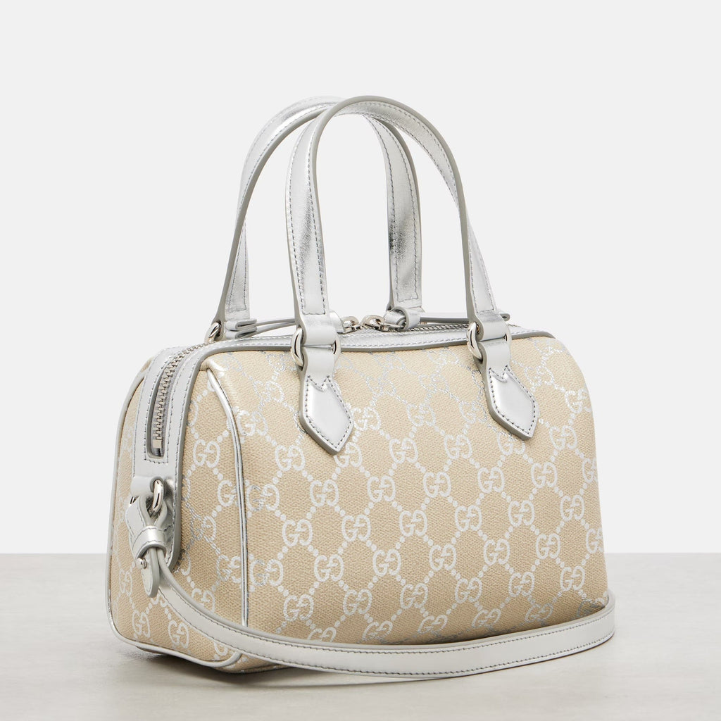 Gucci GG Emblem Small Top Handle Bag – Beige
