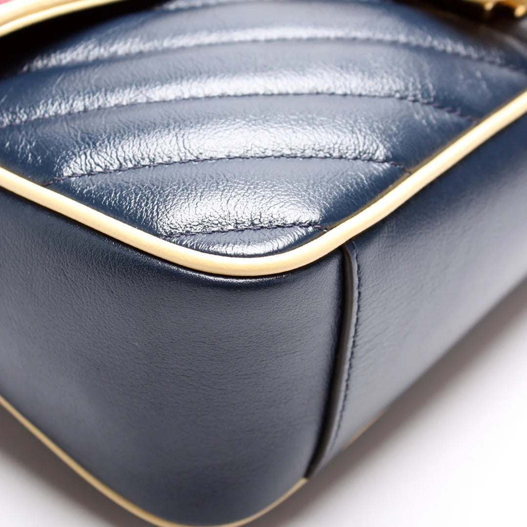 Gucci GG Marmont Medium Leather Bag – Blue