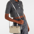 Gucci GG Emblem Small Top Handle Bag – Beige