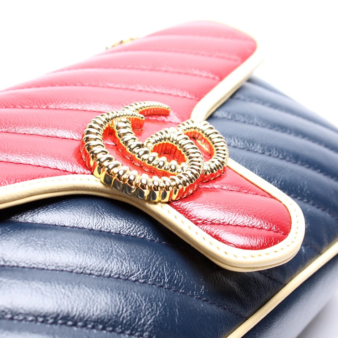 Gucci GG Marmont Medium Leather Bag – Blue
