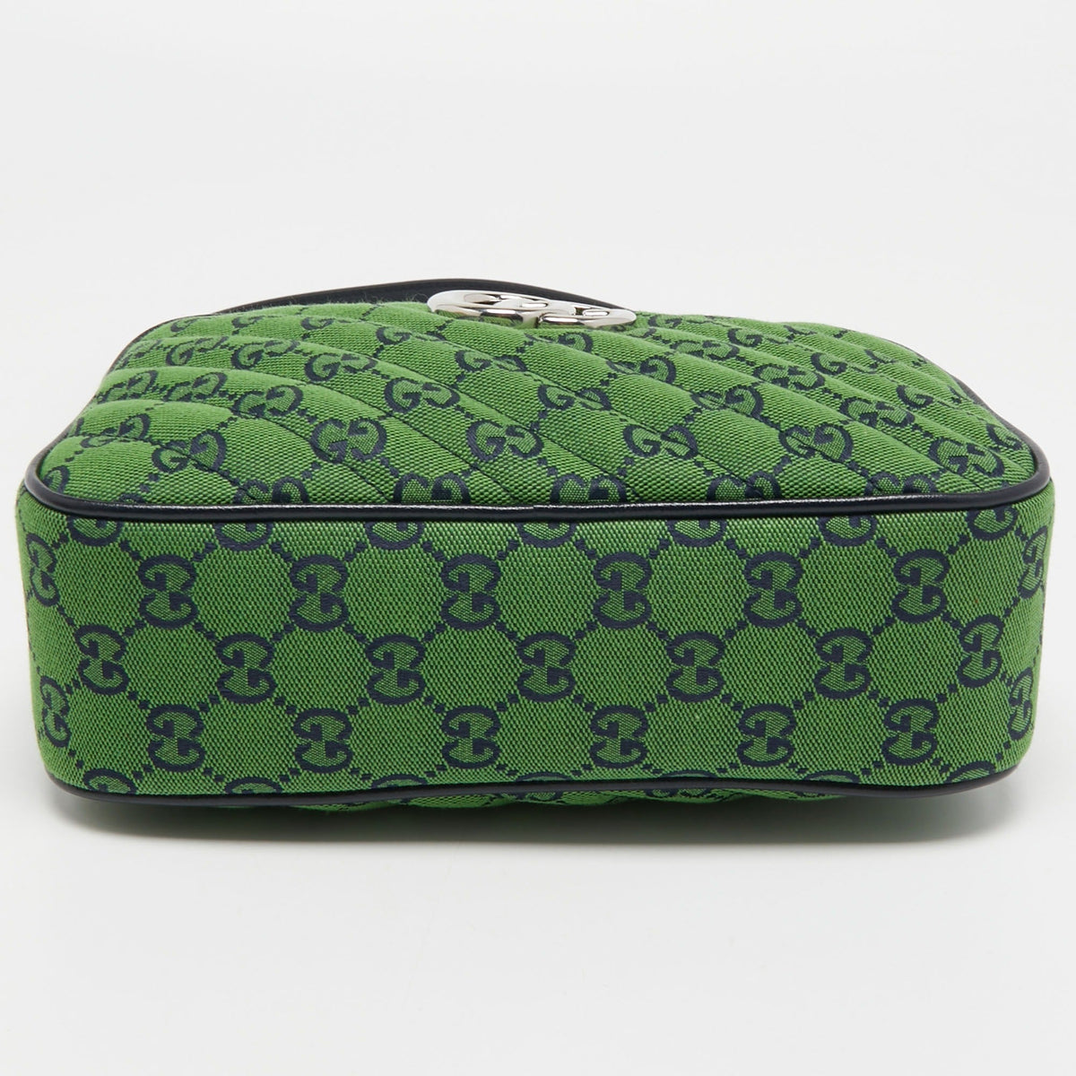 Gucci GG Canvas Marmont Small Shoulder Bag - Green in Green - detail view 6 showing the bag's shape, material finish and visible design details.