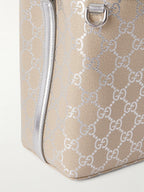 Gucci GG Supreme Monogram Emblem Leather Shoulder Bag – Beige