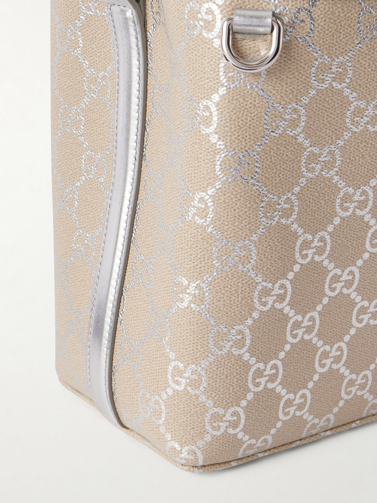 Gucci GG Supreme Monogram Emblem Leather Shoulder Bag – Beige