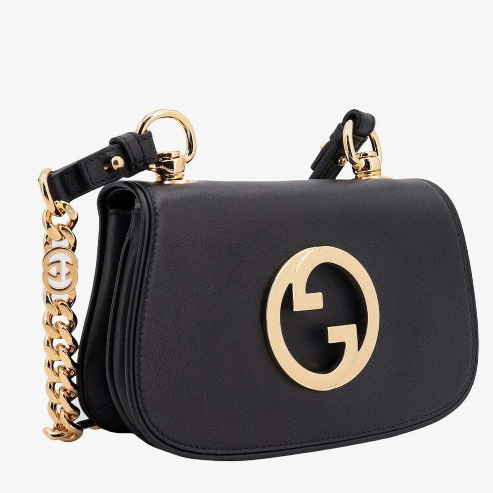Gucci Blondie Mini Crossbody Bag - Black in Black - detail view 7 showing the bag's shape, finish and visible design details.