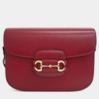 Gucci 1955 Horsebit Leather Shoulder Bag - Red in Red - rear view showing the bag's shape, finish and visible design details.
