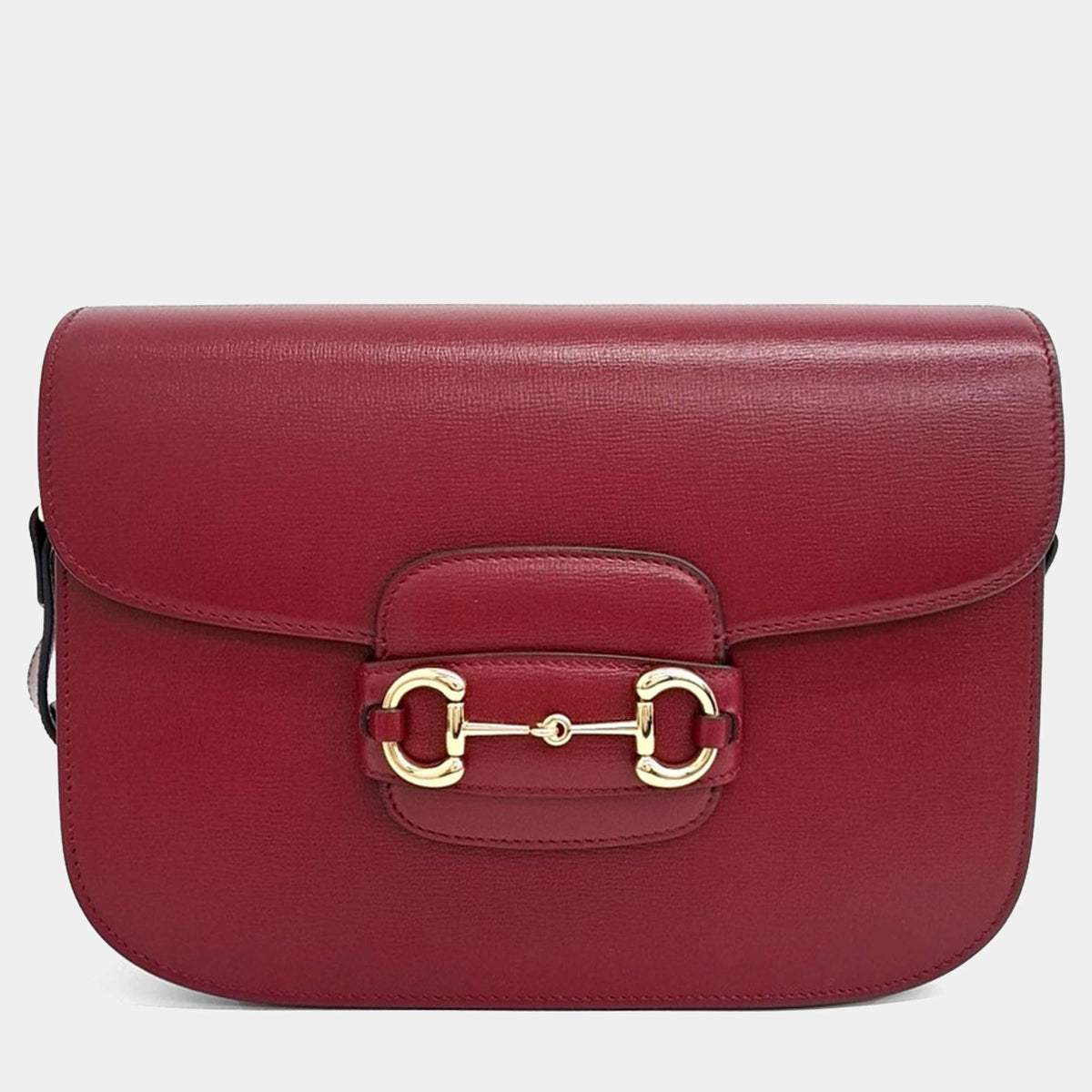 Gucci 1955 Horsebit Leather Shoulder Bag - Red in Red - rear view showing the bag's shape, finish and visible design details.