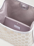 Gucci GG Supreme Monogram Emblem Leather Shoulder Bag – Beige