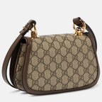 Gucci Blondie Mini GG Supreme Canvas Shoulder Bag - Beige in Beige - detail view 12 showing the bag's shape, finish and visible design details.