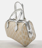 Gucci GG Emblem Small Top Handle Bag – Beige