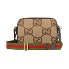 Gucci Jumbo GG Monogram Messenger Crossbody Bag – Beige
